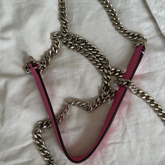 Kate Spade Blue Floral Crossbody Leather Bag Chain Strap Clutch Excellent - Picture 4 of 10